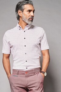 Desoto Luxury Peper Pattern Overhemd Wit-Rood