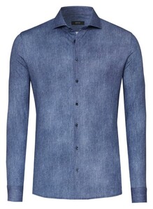 Desoto Luxury Shark Collar Denim Look Overhemd Authentic Blue