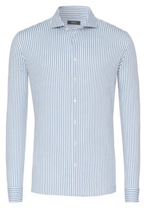 Desoto Luxury Shark Collar Vertical Stripes Overhemd Lichtblauw-Wit