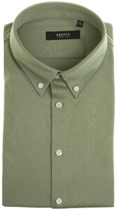 Desoto Luxury Short Sleeve Pique Button Down Shirt Khaki