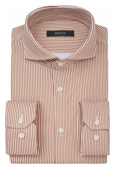 Desoto Luxury Stripe Contrast Pattern Overhemd Roest