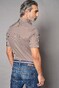 Desoto Luxury Striped Short Sleeve Jacquard Shirt Brown