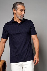 Desoto Luxury Subtle Dots Pattern Poloshirt Navy