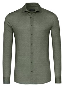 Desoto Luxury Subtle Herringbone Shark Collar Overhemd Forest Green