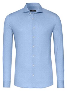 Desoto Luxury Subtle Herringbone Shark Collar Overhemd Licht Blauw