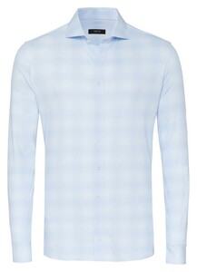 Desoto Luxury Subtle Large 3D Check Shirt Light Blue