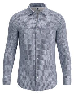 Desoto Mini Allover Abstract Pattern Overhemd Bruin-Blauw