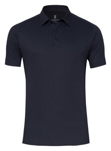 Desoto Mini Subtle Abstract Pattern Polo Donker Blauw