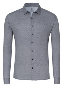 Desoto Minimal Ornament Pattern Overhemd Donker Grijs