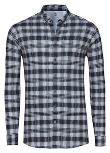 Desoto Modern Button-Down Multi Check Overhemd Zwart-Grijs