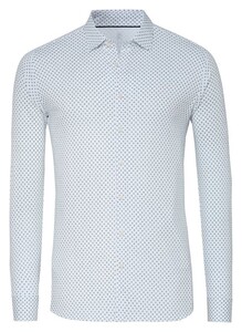 Desoto Multi Dots Pattern Casual Kent Overhemd Wit-Zwart