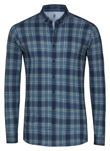 Desoto Multi Fine Line Check Overhemd Groen-Blauw