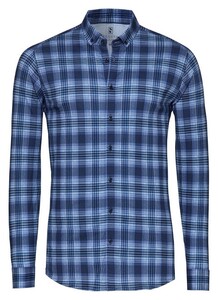 Desoto Multi Fine Lines Check Button-Down Overhemd Blauw