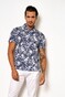 Desoto Orchid Pattern Polo Donker Blauw-Wit