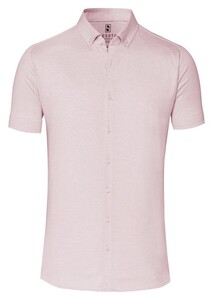 Desoto Piqué Look Short Sleeve Modern Button Down Overhemd Pink Powder