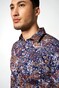 Desoto Rich Paisley Fantasy Shirt Navy-Brown