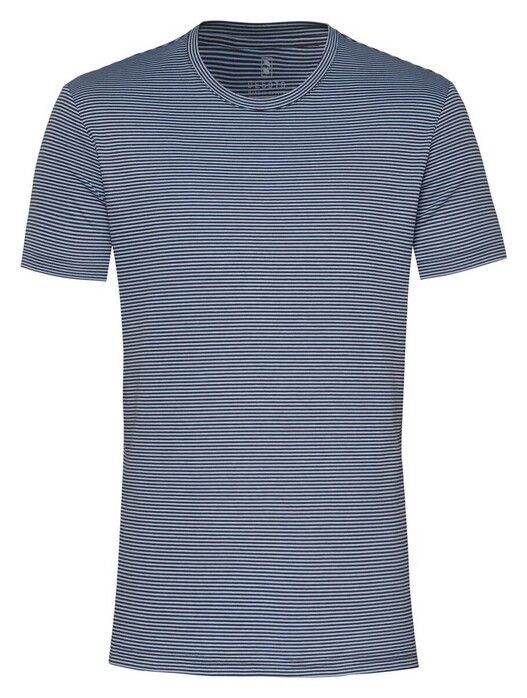 Desoto Roundneck Stripe T-Shirt Licht Blauw