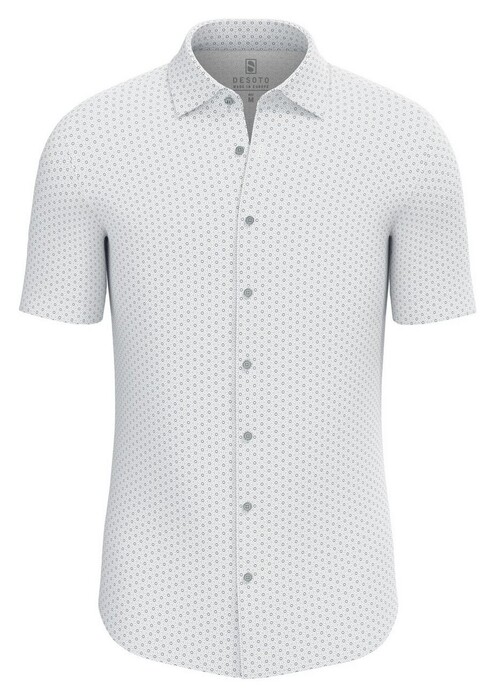 Desoto Short Sleeve Circles Stripe Pattern Overhemd Grijs