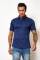 Desoto Short Sleeve Kent Pique Look Shirt Intensive Blue