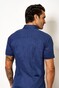 Desoto Short Sleeve Kent Pique Look Shirt Intensive Blue