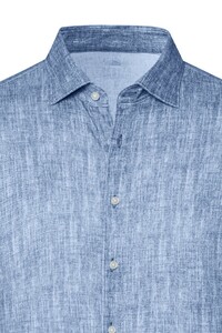 Desoto Short Sleeve Linnen Look Overhemd Denim Blue