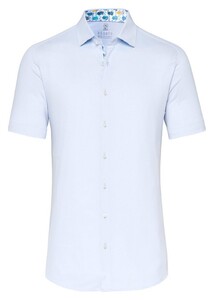 Desoto Short Sleeve Uni Subtle Contrast Overhemd Licht Blauw