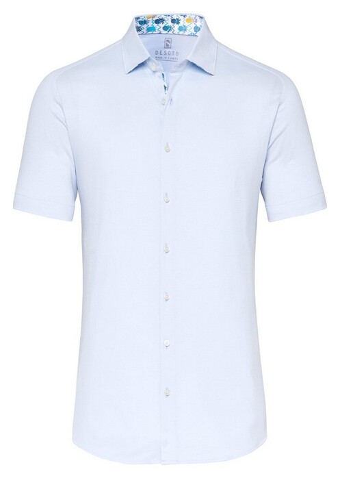 Desoto Short Sleeve Uni Subtle Contrast Shirt Light Blue