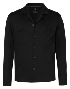 Desoto Solid Color Cotton Overshirt Black