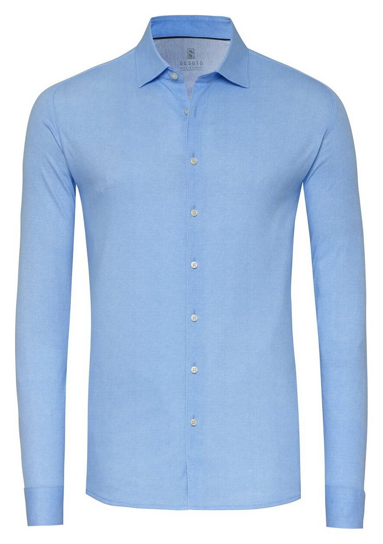 Desoto Solid Color Oxford Look Overhemd Blauw