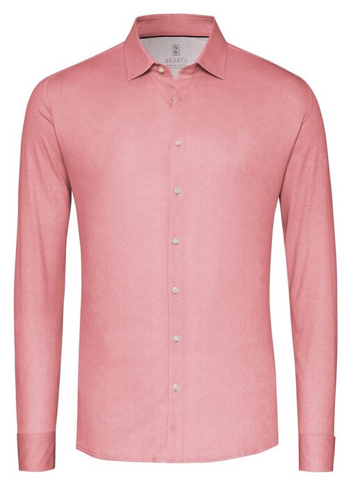 Desoto Solid Color Oxford Look Overhemd Coral
