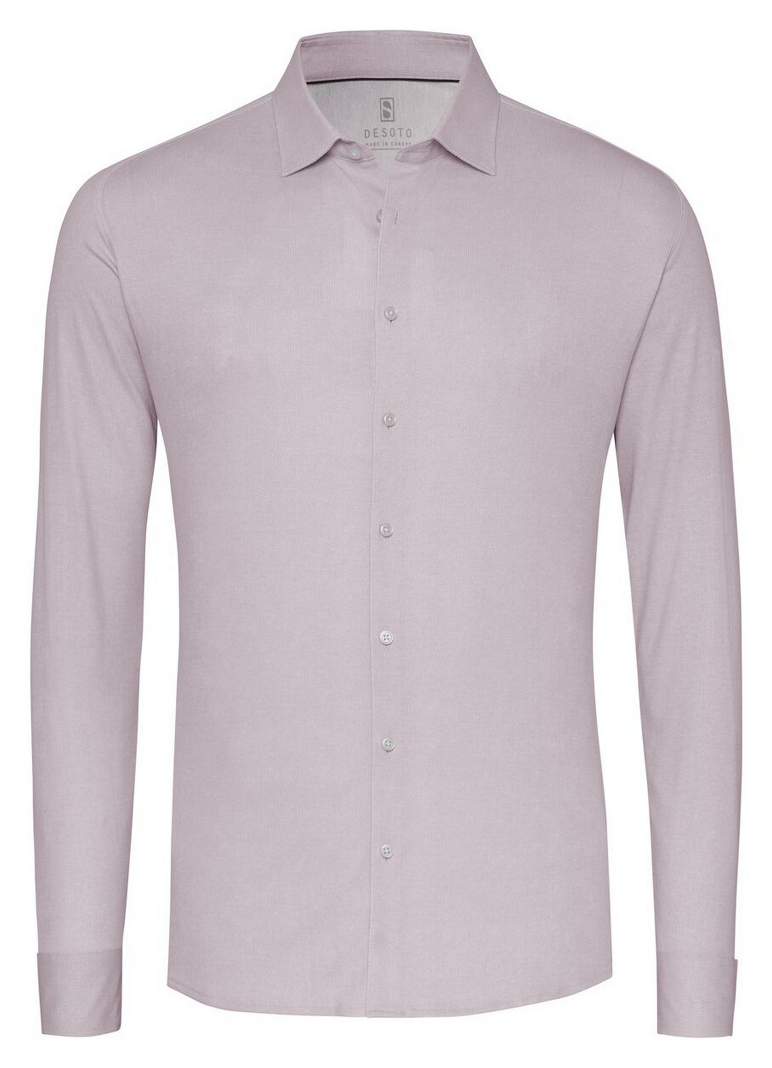 Desoto Solid Color Oxford Look Overhemd Licht Bruin