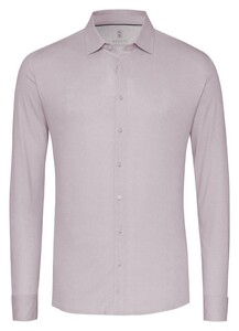 Desoto Solid Color Oxford Look Overhemd Licht Bruin