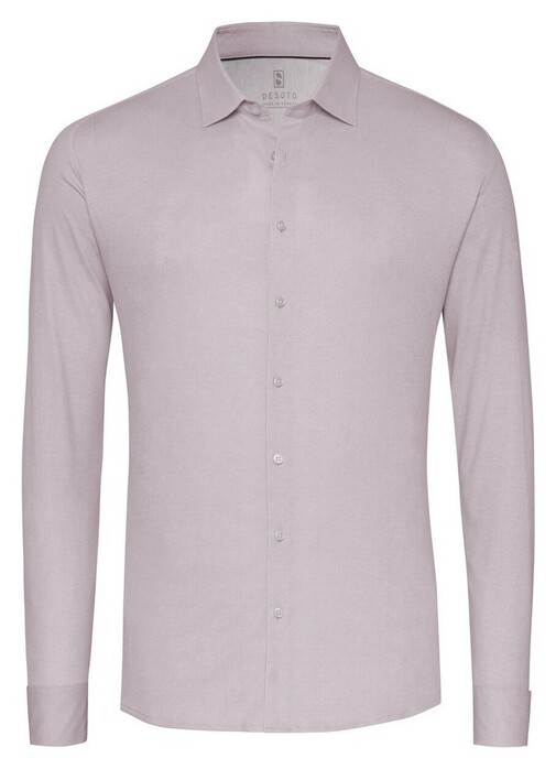 Desoto Solid Color Oxford Look Overhemd Licht Bruin