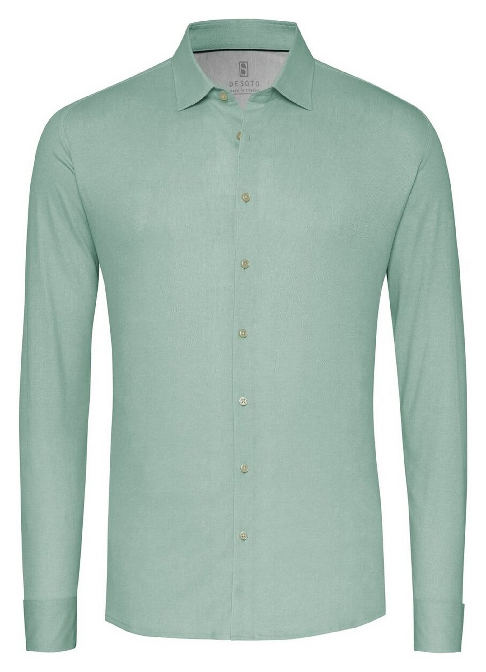Desoto Solid Color Oxford Look Overhemd Licht Groen