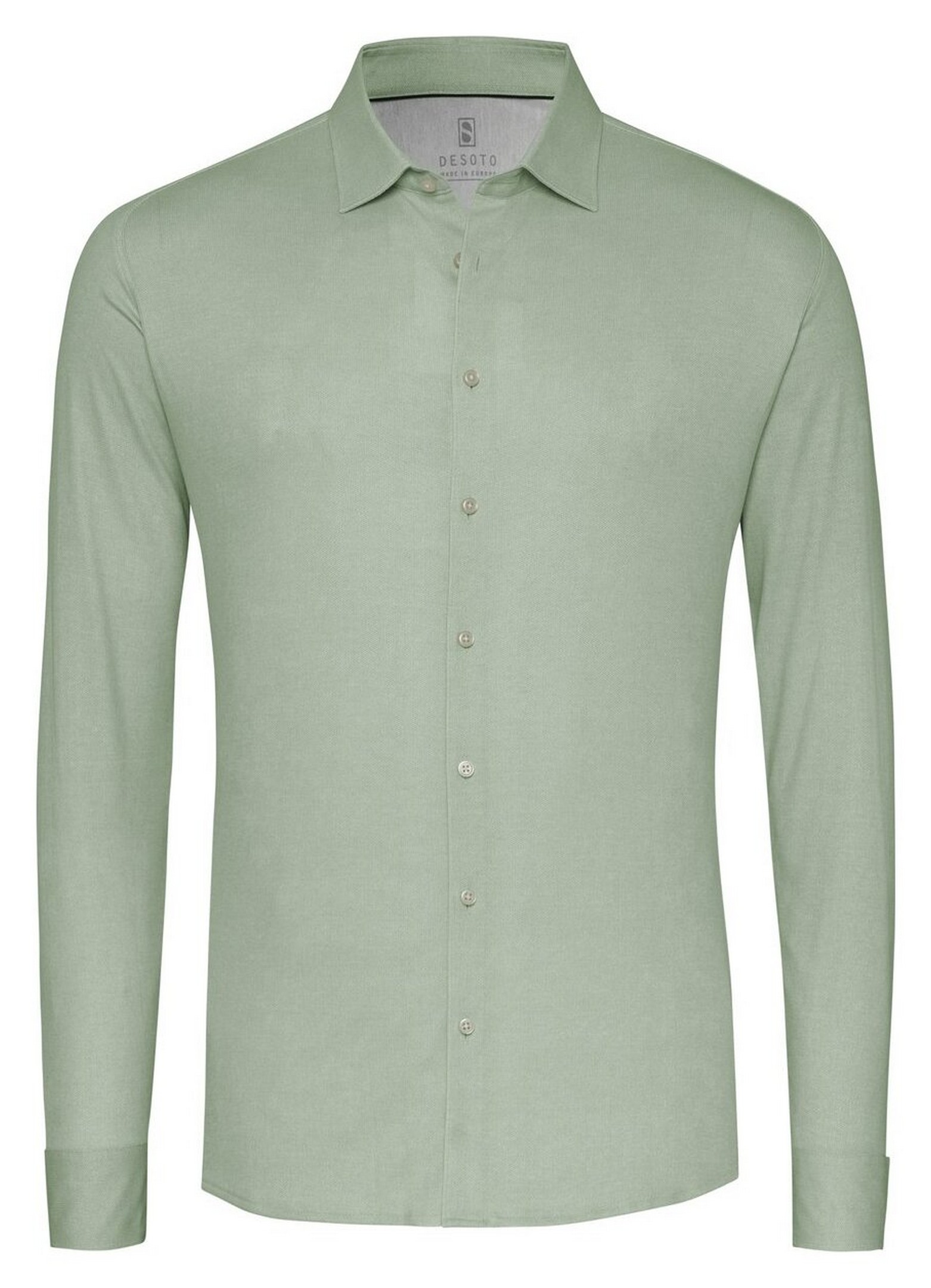 Desoto Solid Color Oxford Look Overhemd Lime Green