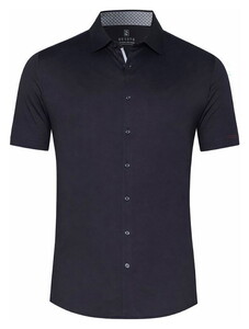 Desoto Solid Color Short Sleeve Casual Kent Shirt Navy