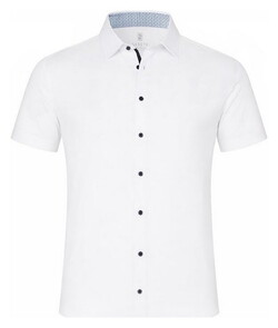 Desoto Solid Color Short Sleeve Casual Kent Shirt White