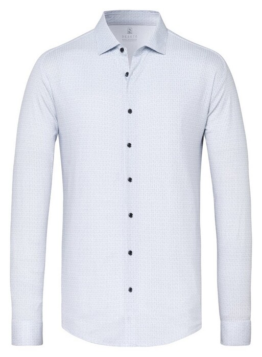 Desoto Stitching Pattern Shirt Grey-White