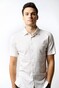 Desoto Stripes Short Sleeve Overhemd Beige