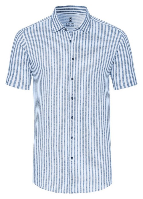 Desoto Stripes Short Sleeve Overhemd Denim Blue