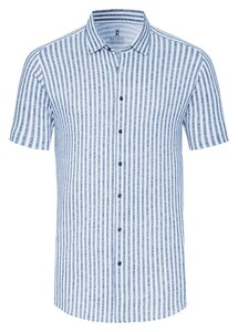 Desoto Stripes Short Sleeve Shirt Denim Blue