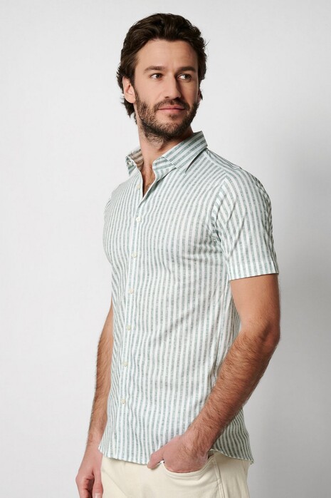 Desoto Stripes Short Sleeve Shirt Ocean