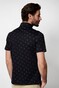 Desoto Subtle Fishes Pattern Poloshirt Dark Evening Blue