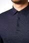 Desoto Subtle Half Circle Waves Fantasy Polo Long Sleeve Navy