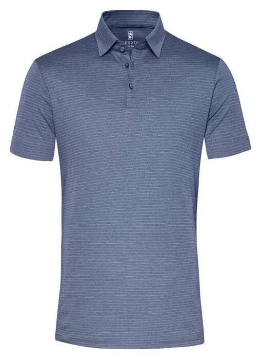 Desoto Subtle Minimal Stripes Poloshirt Blue