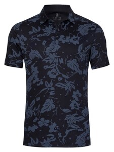 Desoto Subtle Night Leaves Polo Dark Navy