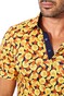 Desoto Sunny Flower Pattern Poloshirt Yellow-Navy