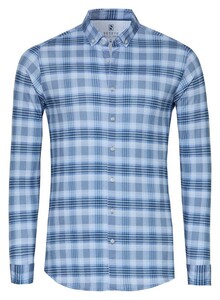 Desoto Triple Line Check Button-Down Overhemd Licht Blauw