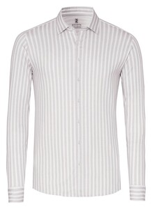 Desoto Vertical Stripes Casual Kent Collar Overhemd Beige
