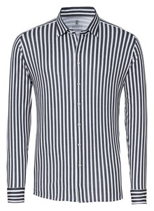 Desoto Vertical Stripes Casual Kent Collar Overhemd Grijs